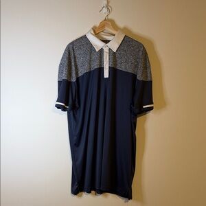 Callaway Navy Polo with Heather Gray Yoke and White Collar